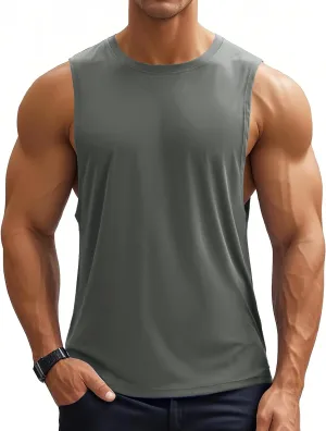 MAGCOMSEN Men's Workout Tank Tops Quick Dry Lightweight Sleeveless Shirts Gym Bodybuilding Muscle Tee Shirt