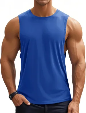 MAGCOMSEN Men's Workout Tank Tops Quick Dry Lightweight Sleeveless Shirts Gym Bodybuilding Muscle Tee Shirt