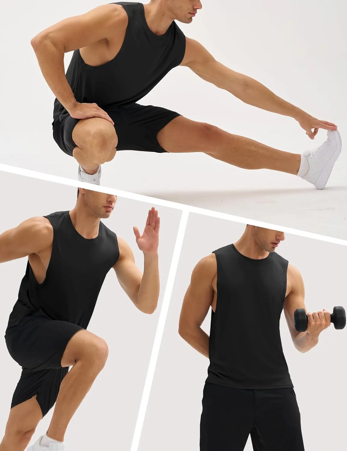 MAGCOMSEN Men's Workout Tank Tops Quick Dry Lightweight Sleeveless Shirts Gym Bodybuilding Muscle Tee Shirt