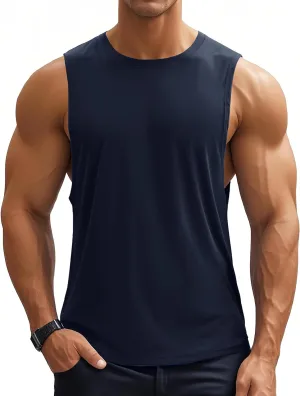 MAGCOMSEN Men's Workout Tank Tops Quick Dry Lightweight Sleeveless Shirts Gym Bodybuilding Muscle Tee Shirt