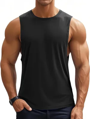 MAGCOMSEN Men's Workout Tank Tops Quick Dry Lightweight Sleeveless Shirts Gym Bodybuilding Muscle Tee Shirt