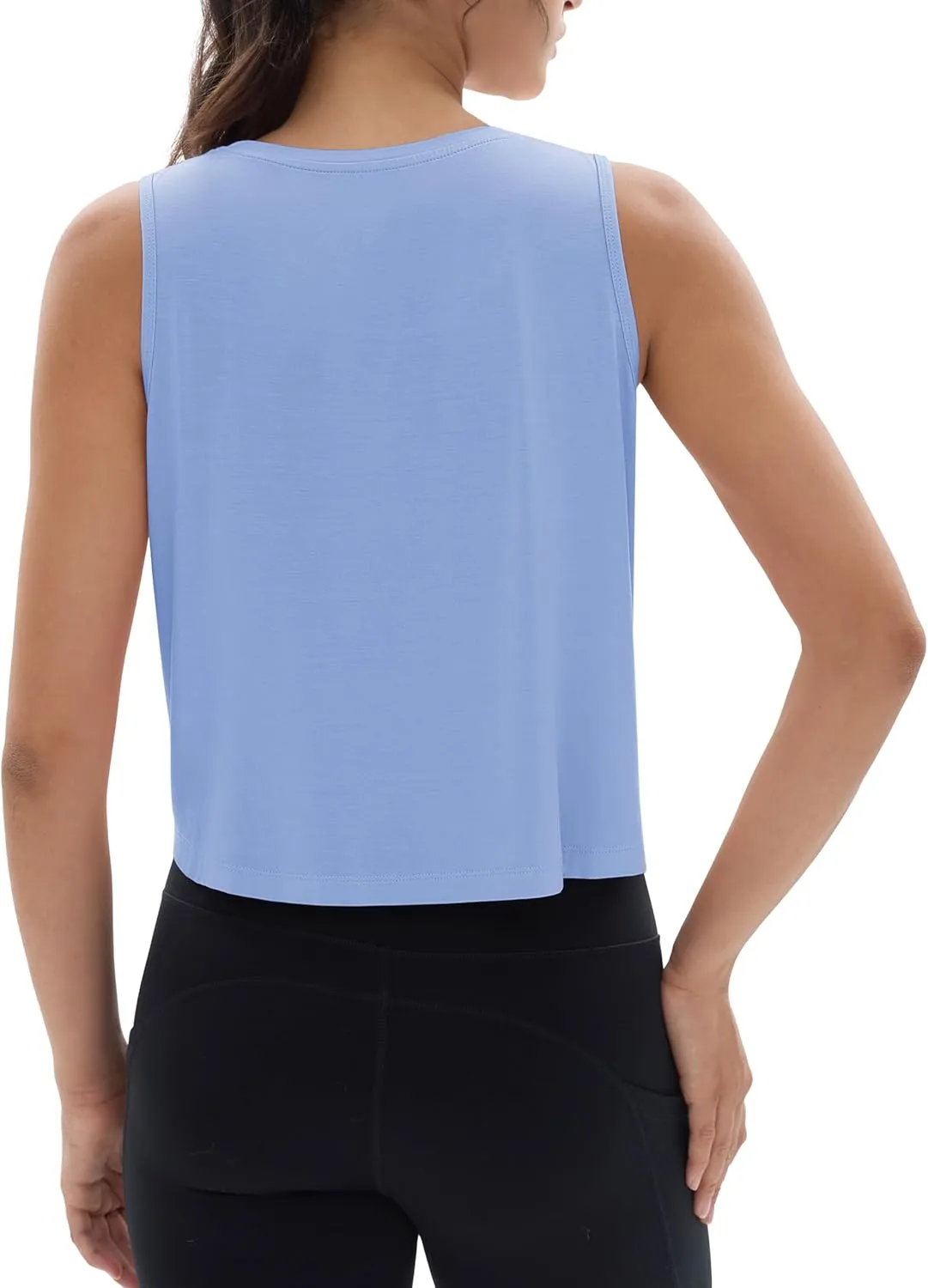 MAGCOMSEN Women's Workout Tank Tops Sleeveless Yoga Shirts Cropped Loose Fit Athletic Dry Fit Moisture Wicking