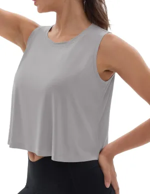 MAGCOMSEN Women's Workout Tank Tops Sleeveless Yoga Shirts Cropped Loose Fit Athletic Dry Fit Moisture Wicking