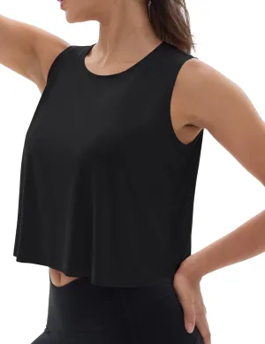 MAGCOMSEN Women's Workout Tank Tops Sleeveless Yoga Shirts Cropped Loose Fit Athletic Dry Fit Moisture Wicking