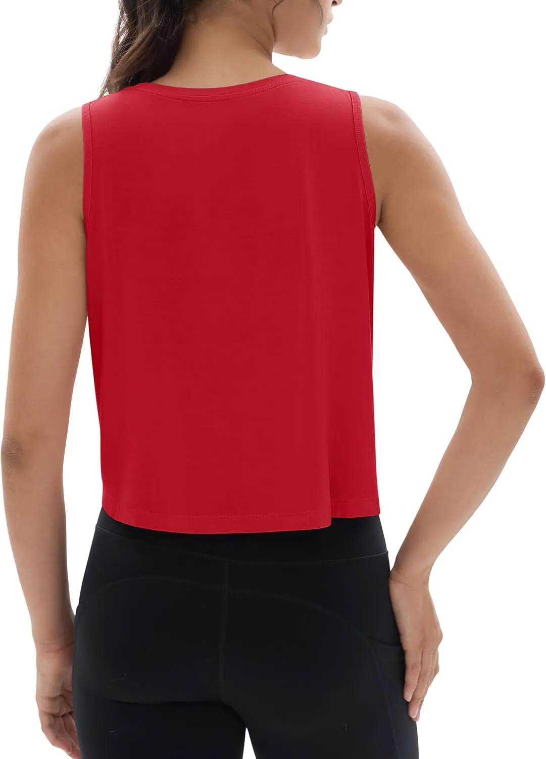 MAGCOMSEN Women's Workout Tank Tops Sleeveless Yoga Shirts Cropped Loose Fit Athletic Dry Fit Moisture Wicking