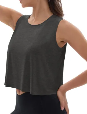 MAGCOMSEN Women's Workout Tank Tops Sleeveless Yoga Shirts Cropped Loose Fit Athletic Dry Fit Moisture Wicking