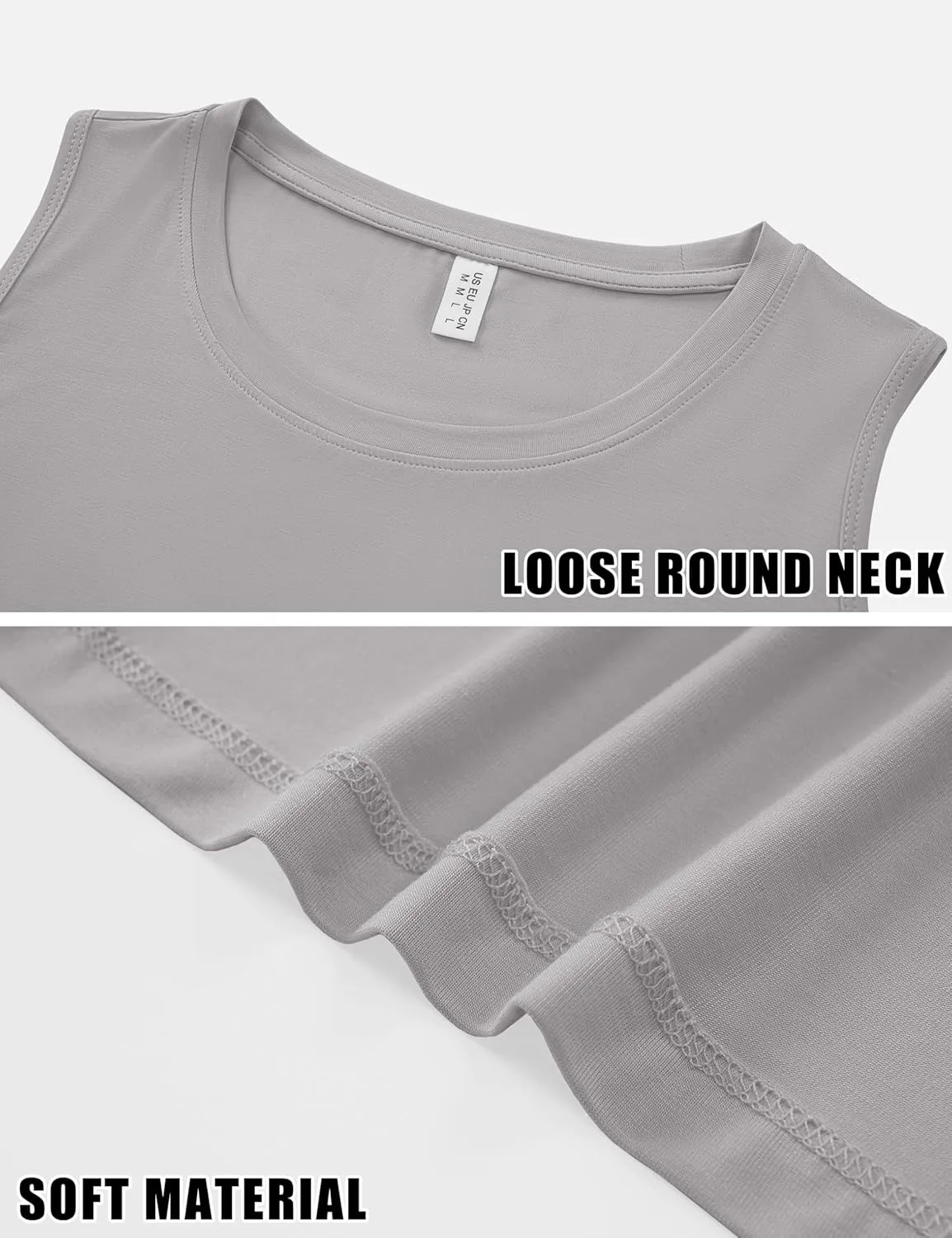 MAGCOMSEN Women's Workout Tank Tops Sleeveless Yoga Shirts Cropped Loose Fit Athletic Dry Fit Moisture Wicking