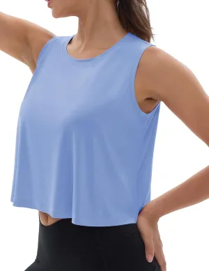 MAGCOMSEN Women's Workout Tank Tops Sleeveless Yoga Shirts Cropped Loose Fit Athletic Dry Fit Moisture Wicking