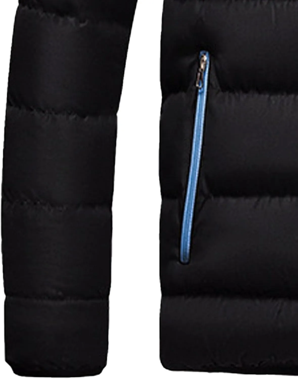 Maiyifu-GJ Men Winter Down Coat Jacket Lightweight Warm Thicken Padded Outerwear Stand Collar Ski Hiking Travel Warm Overcoat