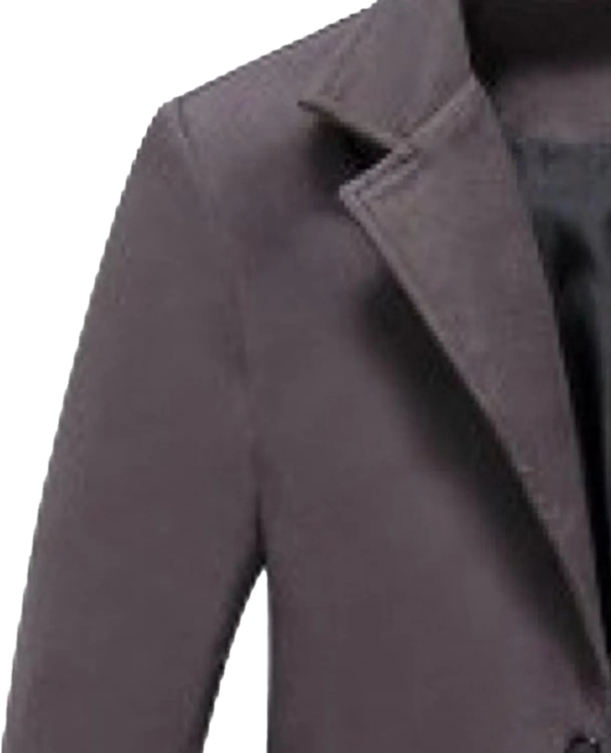 Maiyifu-GJ Men's Full Length Wool Blend Coat Single Breasted Quilted Lined Trench Overcoat Winter Windproof Business Jacket