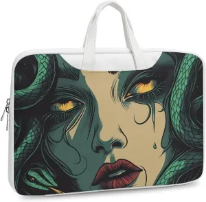 Medusa Greek Mythology Leather Bag Laptop Case Slim Water Resistant Computer Bags with Handle Briefcase for Work