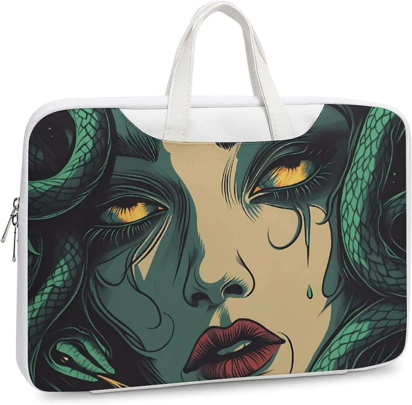 Medusa Greek Mythology Leather Bag Laptop Case Slim Water Resistant Computer Bags with Handle Briefcase for Work