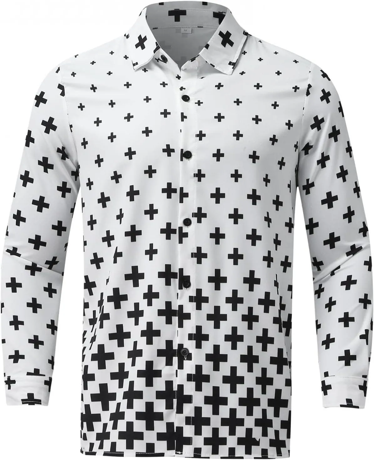 Mens Button Down Long Sleeve Dress Shirts Tie Dye Printed Business Work Poplin Shirt Wrinkle Resistant Designer Tops