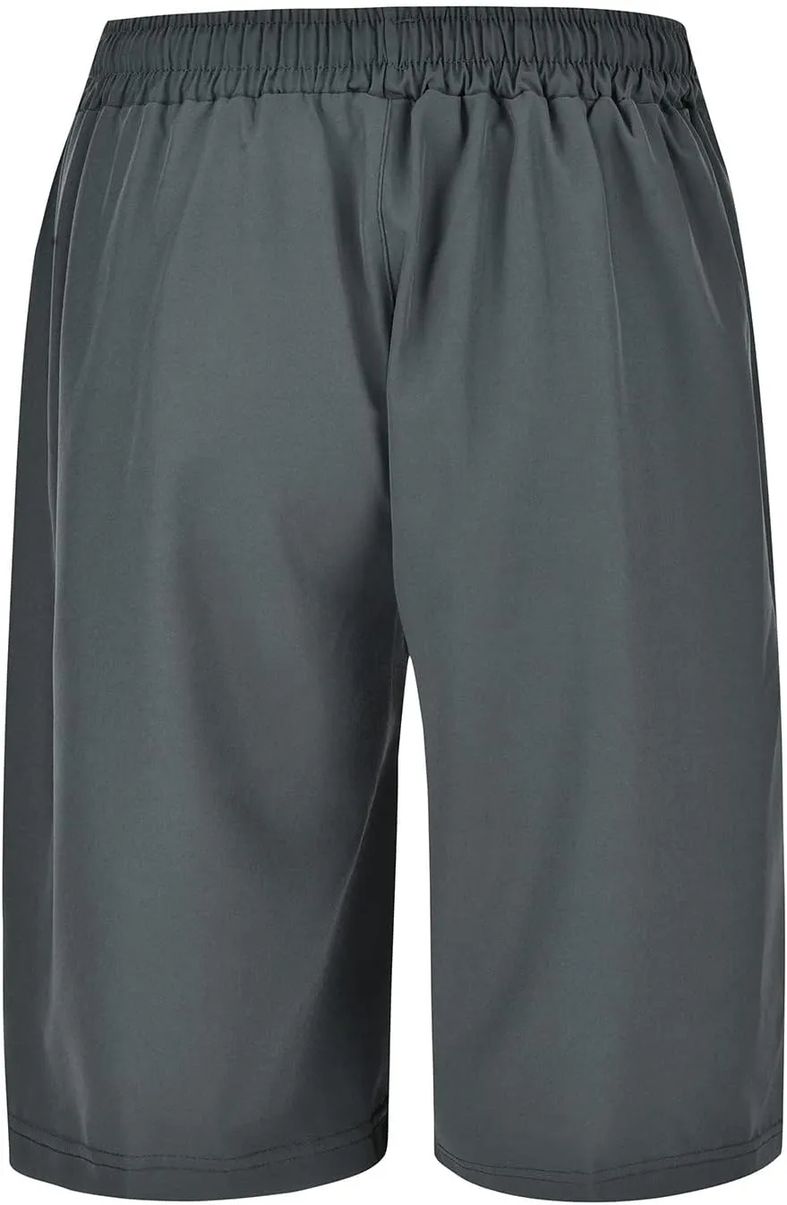 Mens Casual Sweat Cargo Cotton Shorts Drawstring Elastic Waist Athletic Workout Gym Jogger Shorts