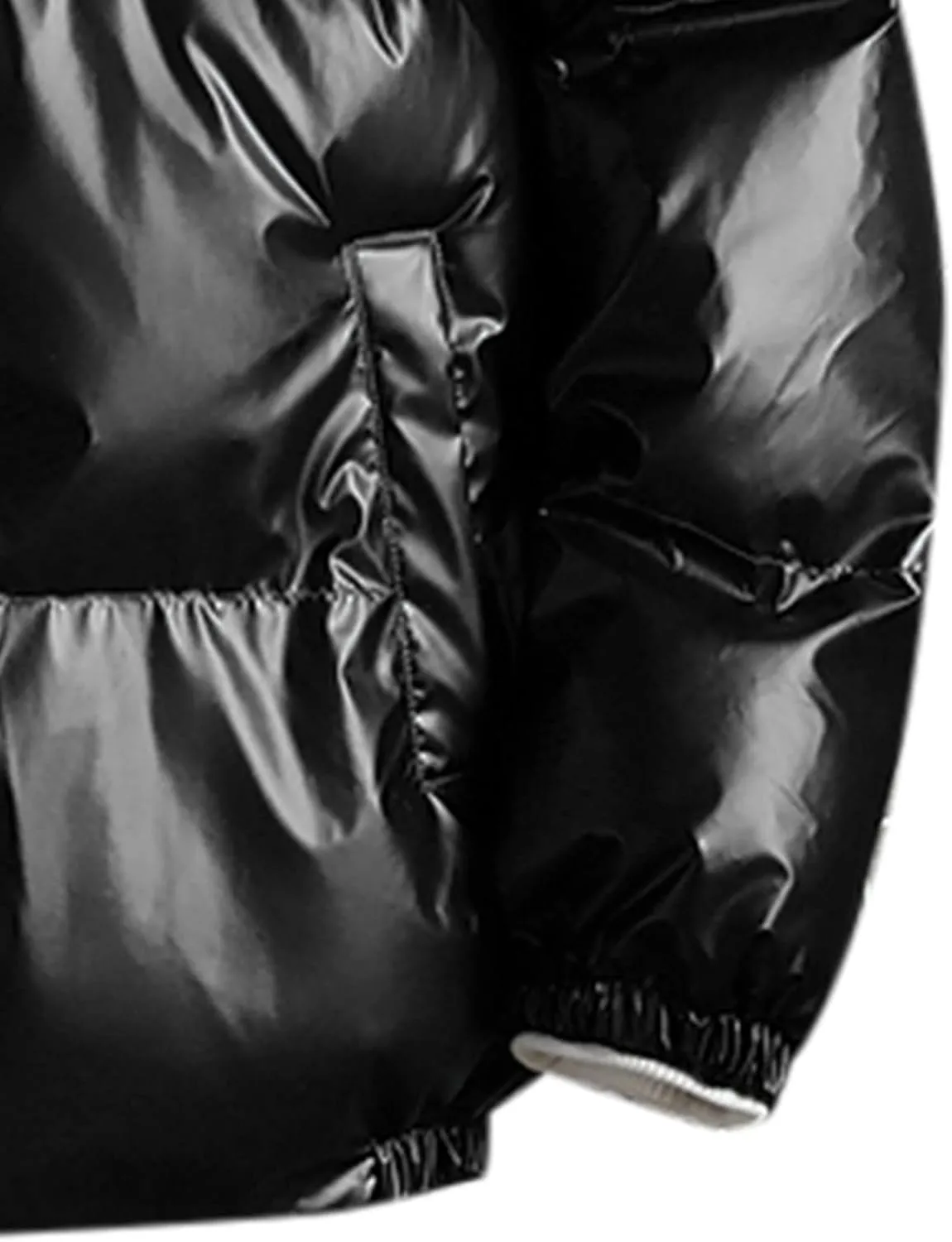 Men's Glossy Padded Winter Hood Coat Shiny Reflective Cotton Padded Hooded Trendy Plus Size Plus Size Hooded Coat