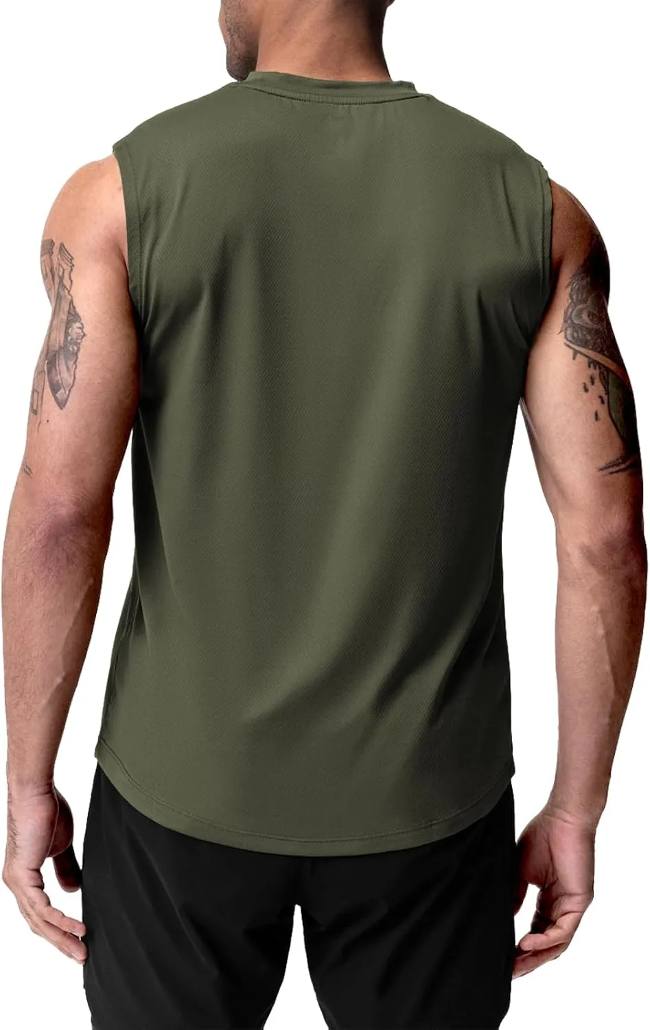 Men's Gym Tank Top Workout Muscle Sleeveless Shirts for Men Mesh Bodybuilding Fitness Training Athletic Dry Fit Lightweight
