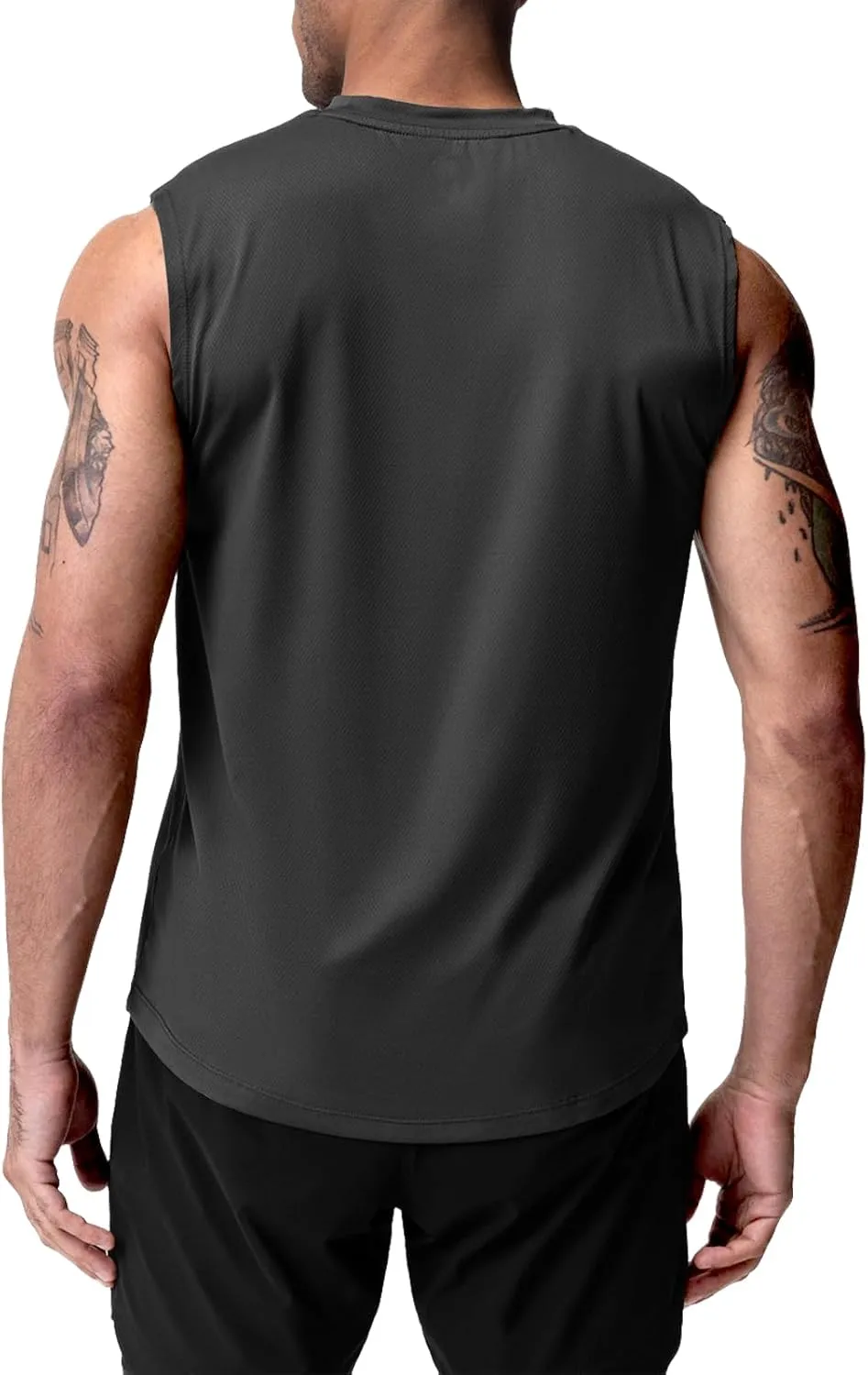 Men's Gym Tank Top Workout Muscle Sleeveless Shirts for Men Mesh Bodybuilding Fitness Training Athletic Dry Fit Lightweight
