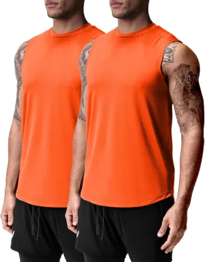 Men's Gym Tank Top Workout Muscle Sleeveless Shirts for Men Mesh Bodybuilding Fitness Training Athletic Dry Fit Lightweight