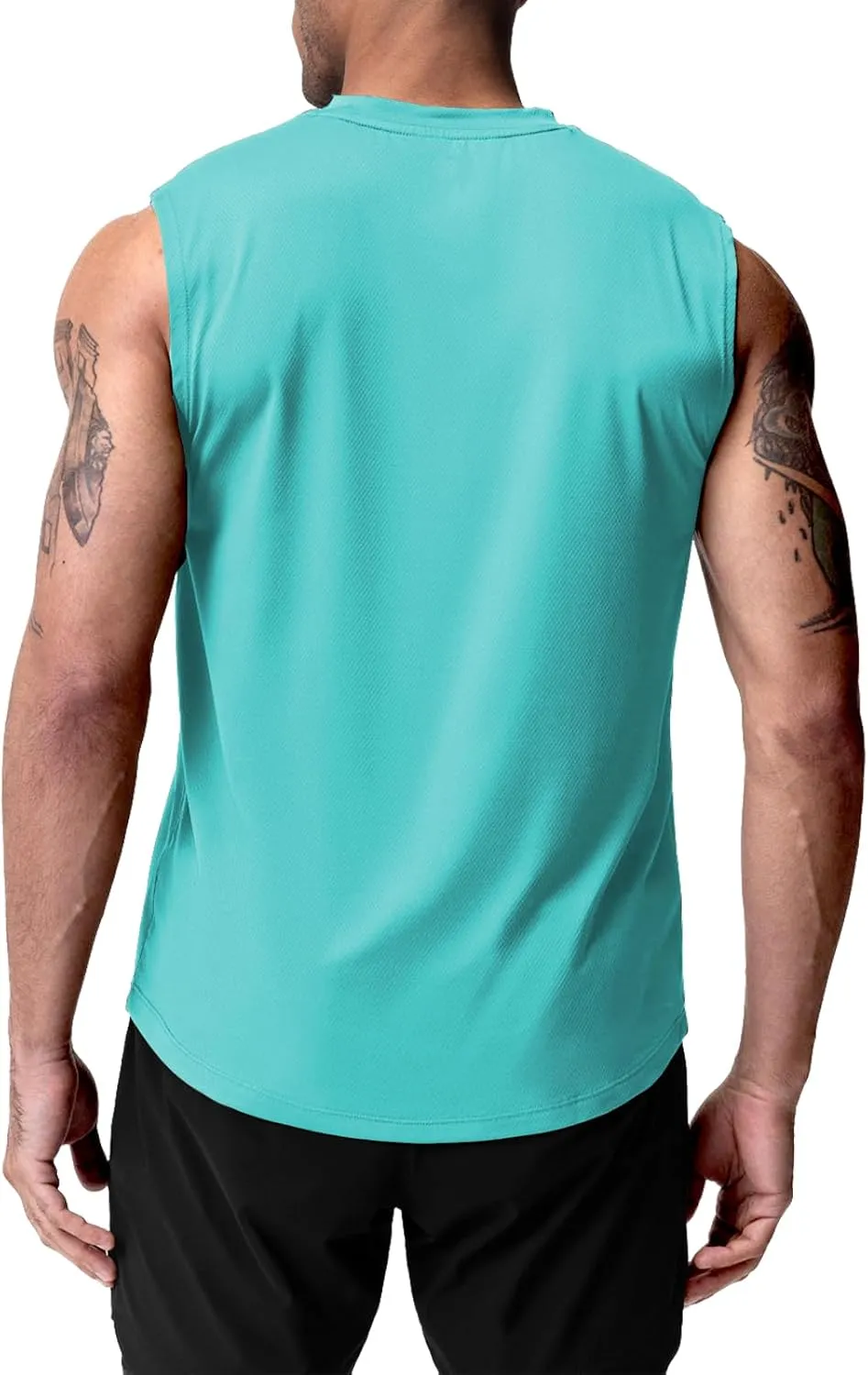 Men's Gym Tank Top Workout Muscle Sleeveless Shirts for Men Mesh Bodybuilding Fitness Training Athletic Dry Fit Lightweight