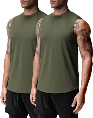 Men's Gym Tank Top Workout Muscle Sleeveless Shirts for Men Mesh Bodybuilding Fitness Training Athletic Dry Fit Lightweight