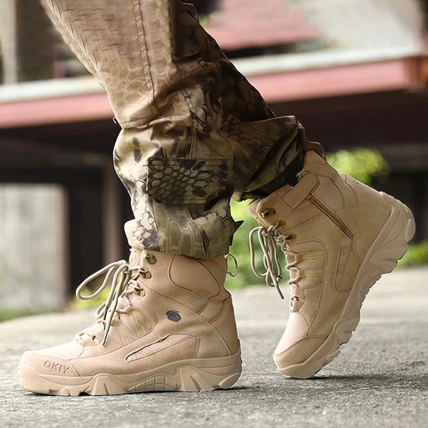 Men's High Top Hiking Boots Outdoor Lace Up Casual Outdoor Climbing Shoes Comfortable Hiking Boots for Men