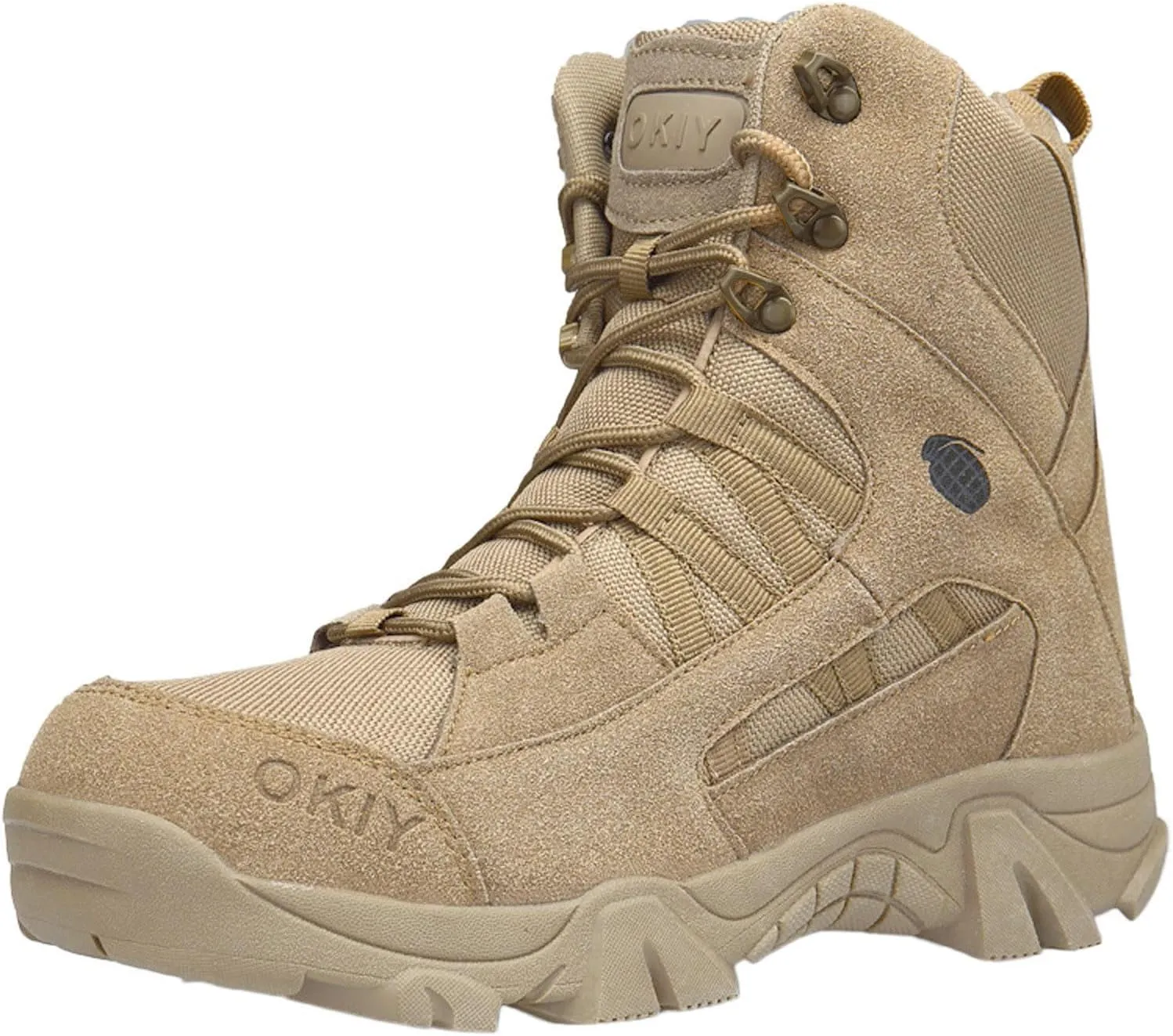 Men's High Top Hiking Boots Outdoor Lace Up Casual Outdoor Climbing Shoes Comfortable Hiking Boots for Men