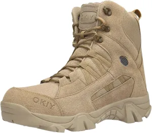 Men's High Top Hiking Boots Outdoor Lace Up Casual Outdoor Climbing Shoes Comfortable Hiking Boots for Men
