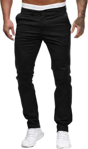 Men's Skinny Fit Dress Pants Flat Front Casual Smart Trousers Trendy Business Work Chino Pants with Pockets Plus Size