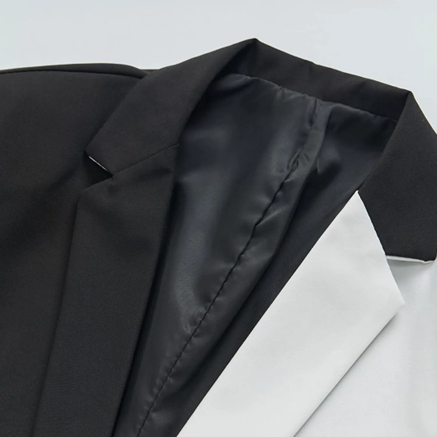 Men's Suit Jacket Classic Fit Patchwork Blazer Stretch One Button Regular Pocket Lapel Premium Knit Dinner Sport Coat