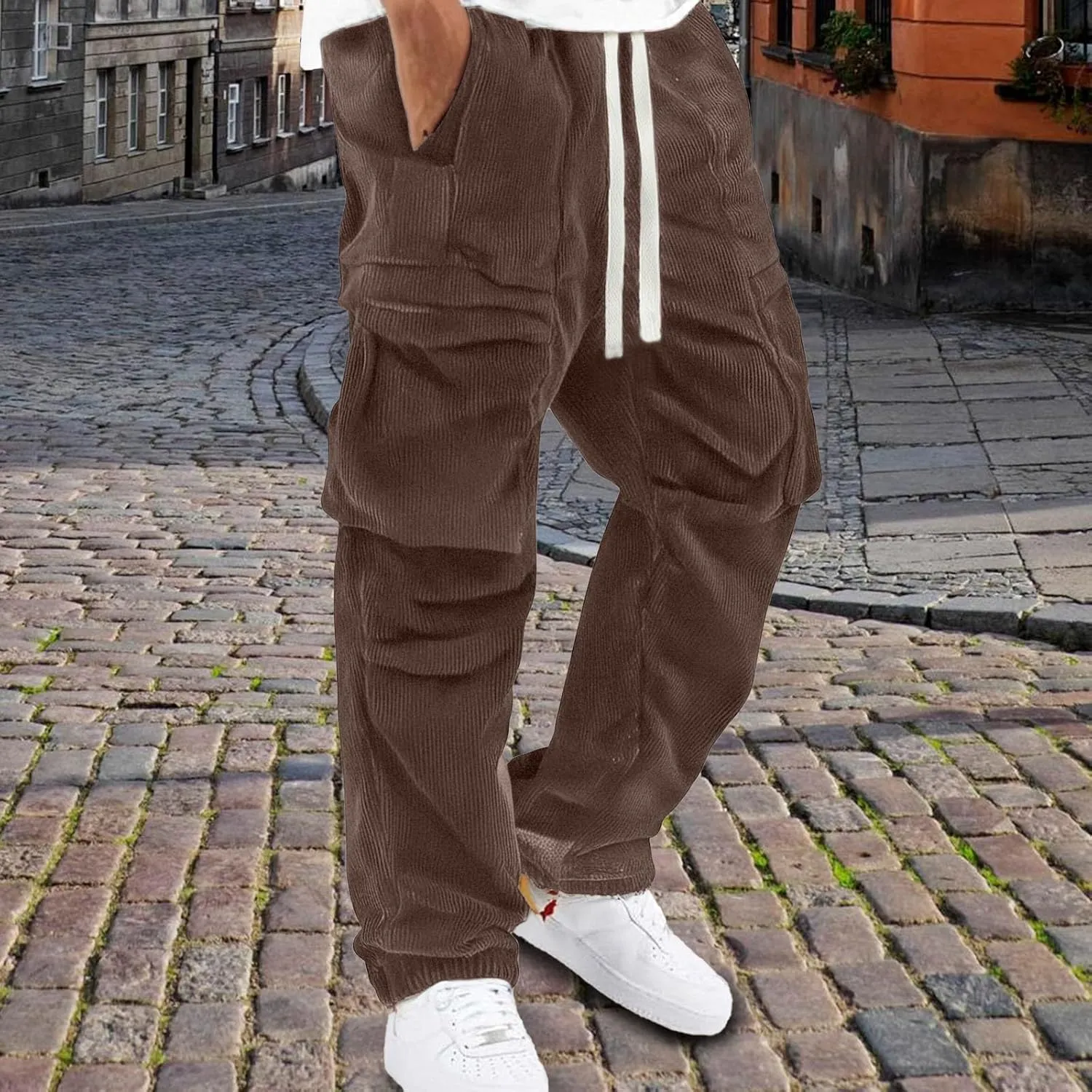 Mens Trousers Expandable Waist Tactical Pajama Hiking Swim Thermal Stretch Shorts Football Sport Leather Wide Leg