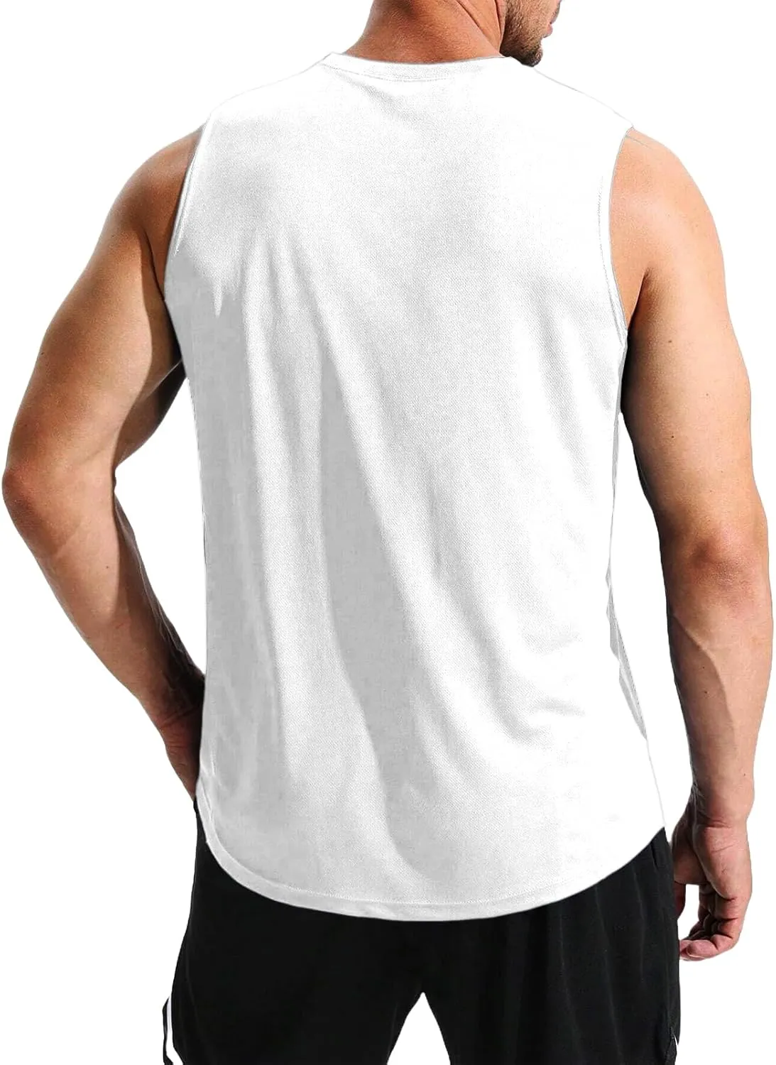 Men's Workout Tank Tops Quick Dry Sleeveless Shirts for Men Muscle Moisture Wicking Bodybuilding Gym Lightweight