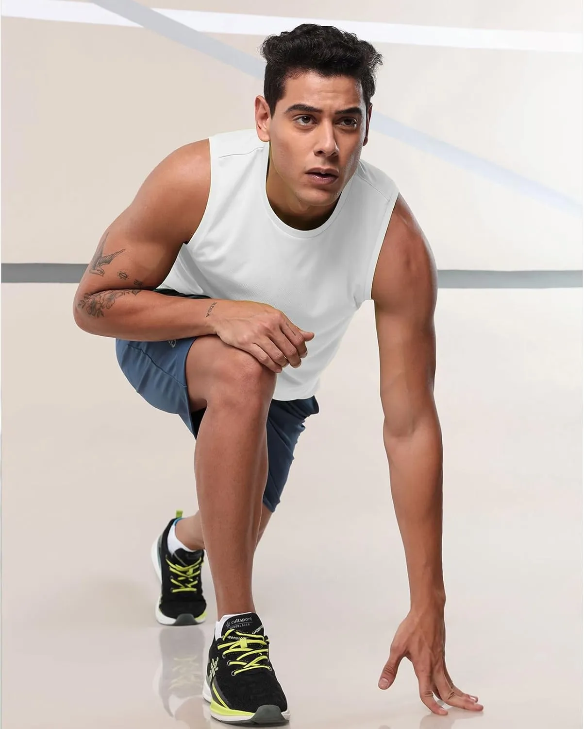 Men's Workout Tank Tops Quick Dry Sleeveless Shirts for Men Muscle Moisture Wicking Bodybuilding Gym Lightweight