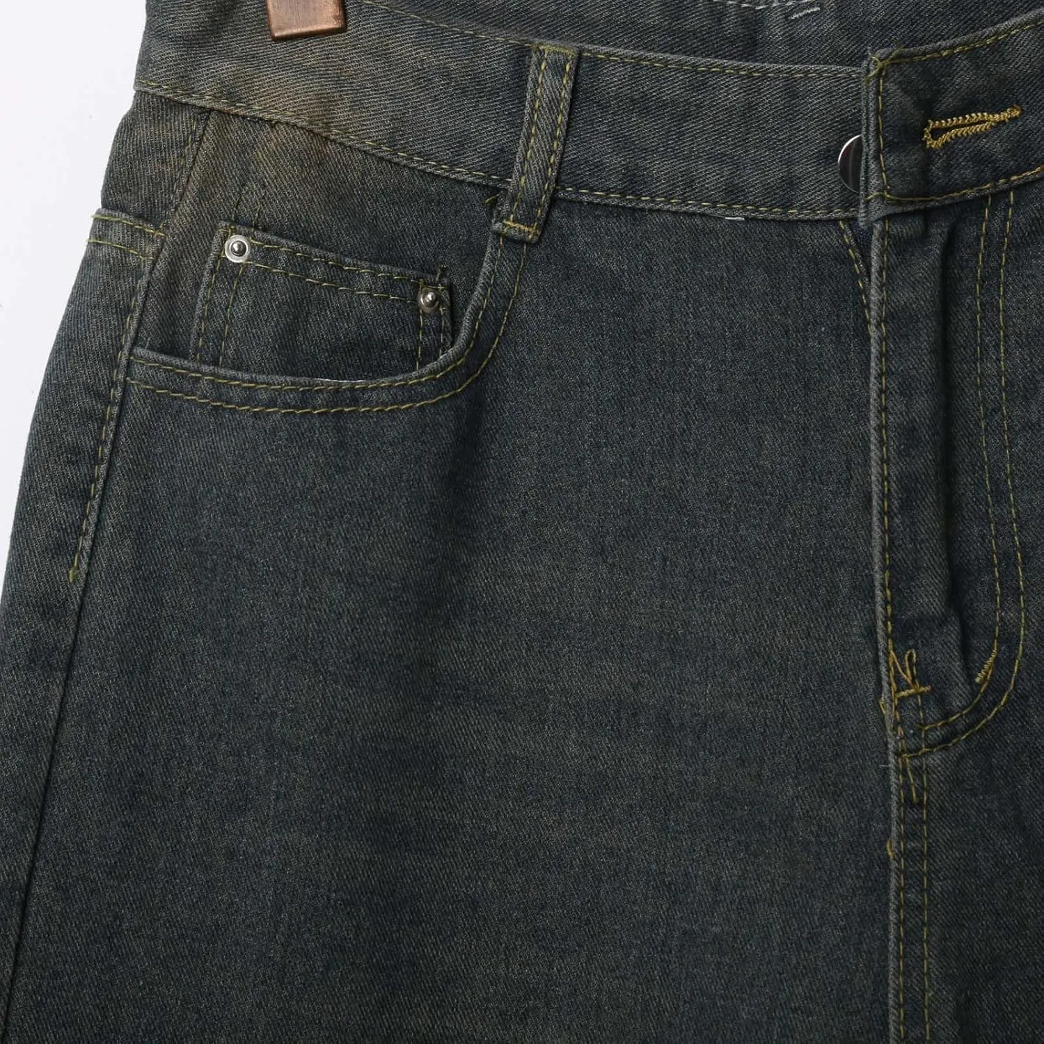 Mens Y2K Grunge Baggy Jean Shorts Casual Hip Hop Aesthetic Pants Loose Fit Denim Shorts Streetwear Clothes