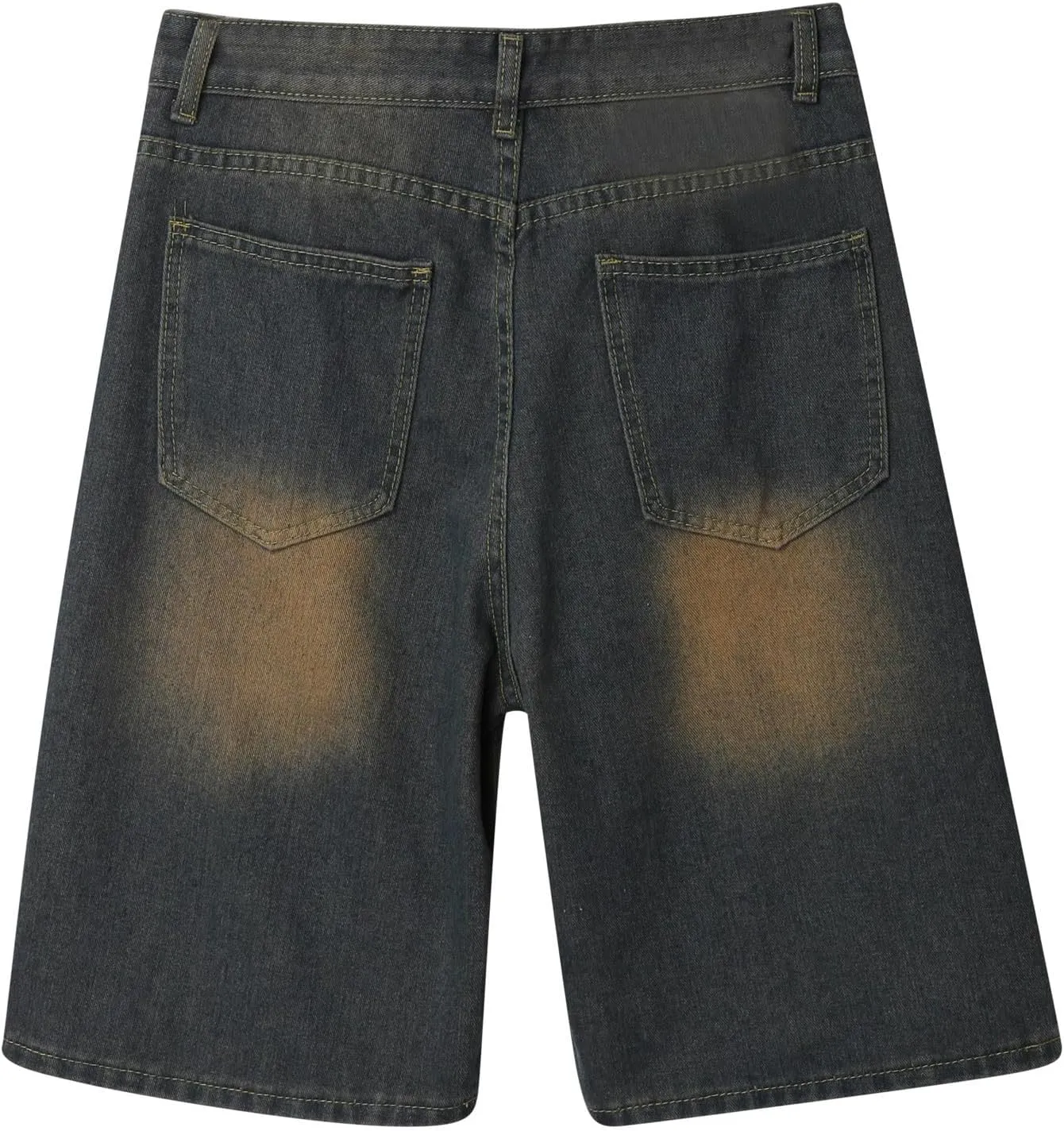 Mens Y2K Grunge Baggy Jean Shorts Casual Hip Hop Aesthetic Pants Loose Fit Denim Shorts Streetwear Clothes