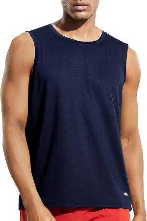 MIER Mens Sleeveless Tank Top Dry Fit Workout Muscle Tee Shirt for Running Athletic Gym Sports Training, Moisture Wicking