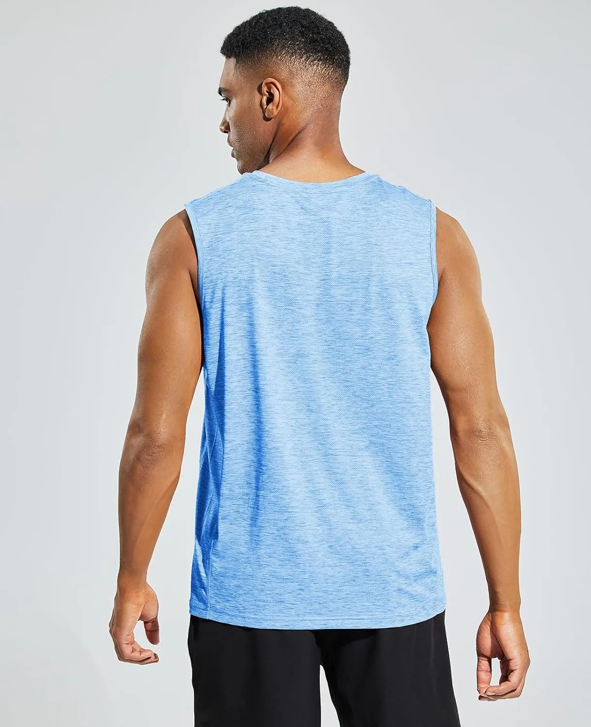 MIER Mens Sleeveless Tank Top Dry Fit Workout Muscle Tee Shirt for Running Athletic Gym Sports Training, Moisture Wicking
