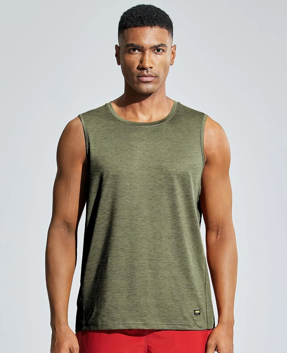 MIER Mens Sleeveless Tank Top Dry Fit Workout Muscle Tee Shirt for Running Athletic Gym Sports Training, Moisture Wicking
