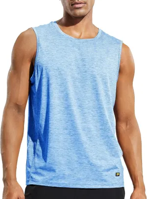 MIER Mens Sleeveless Tank Top Dry Fit Workout Muscle Tee Shirt for Running Athletic Gym Sports Training, Moisture Wicking