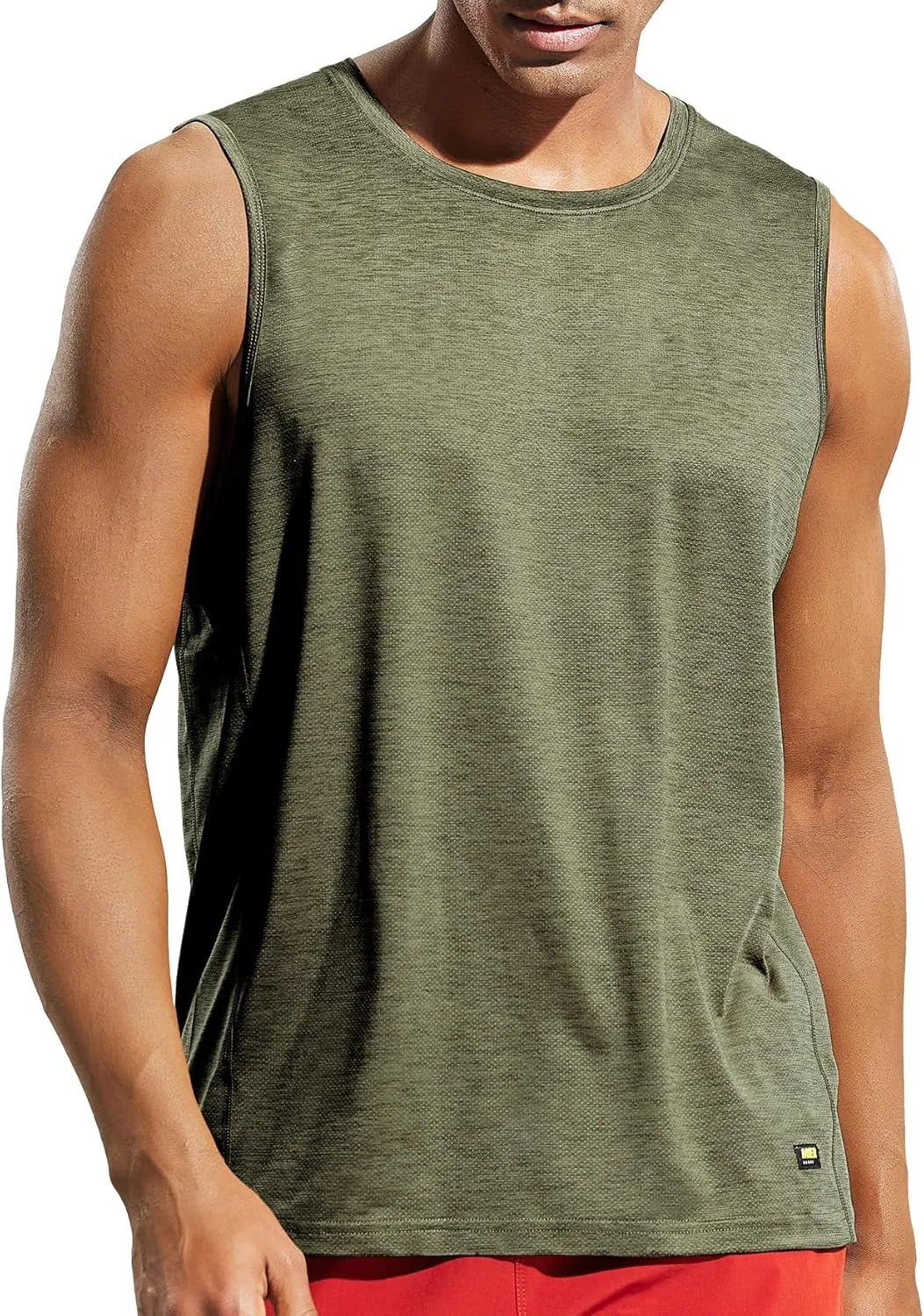 MIER Mens Sleeveless Tank Top Dry Fit Workout Muscle Tee Shirt for Running Athletic Gym Sports Training, Moisture Wicking