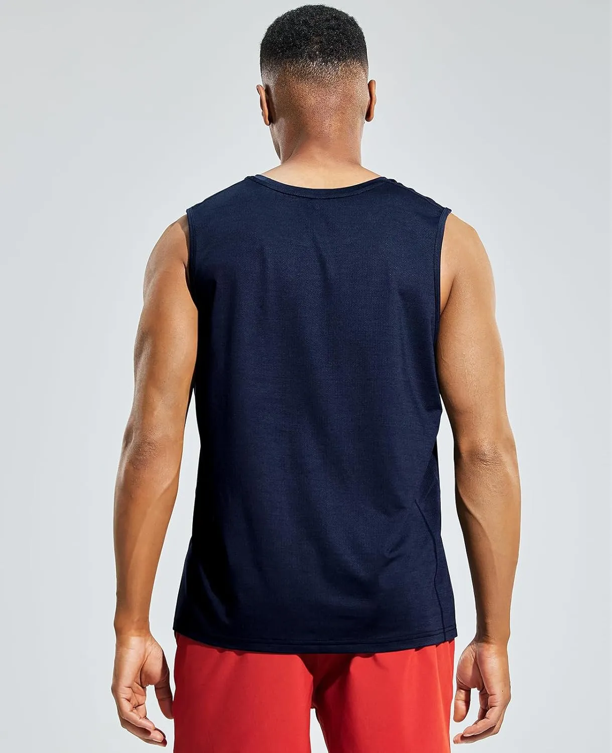 MIER Mens Sleeveless Tank Top Dry Fit Workout Muscle Tee Shirt for Running Athletic Gym Sports Training, Moisture Wicking