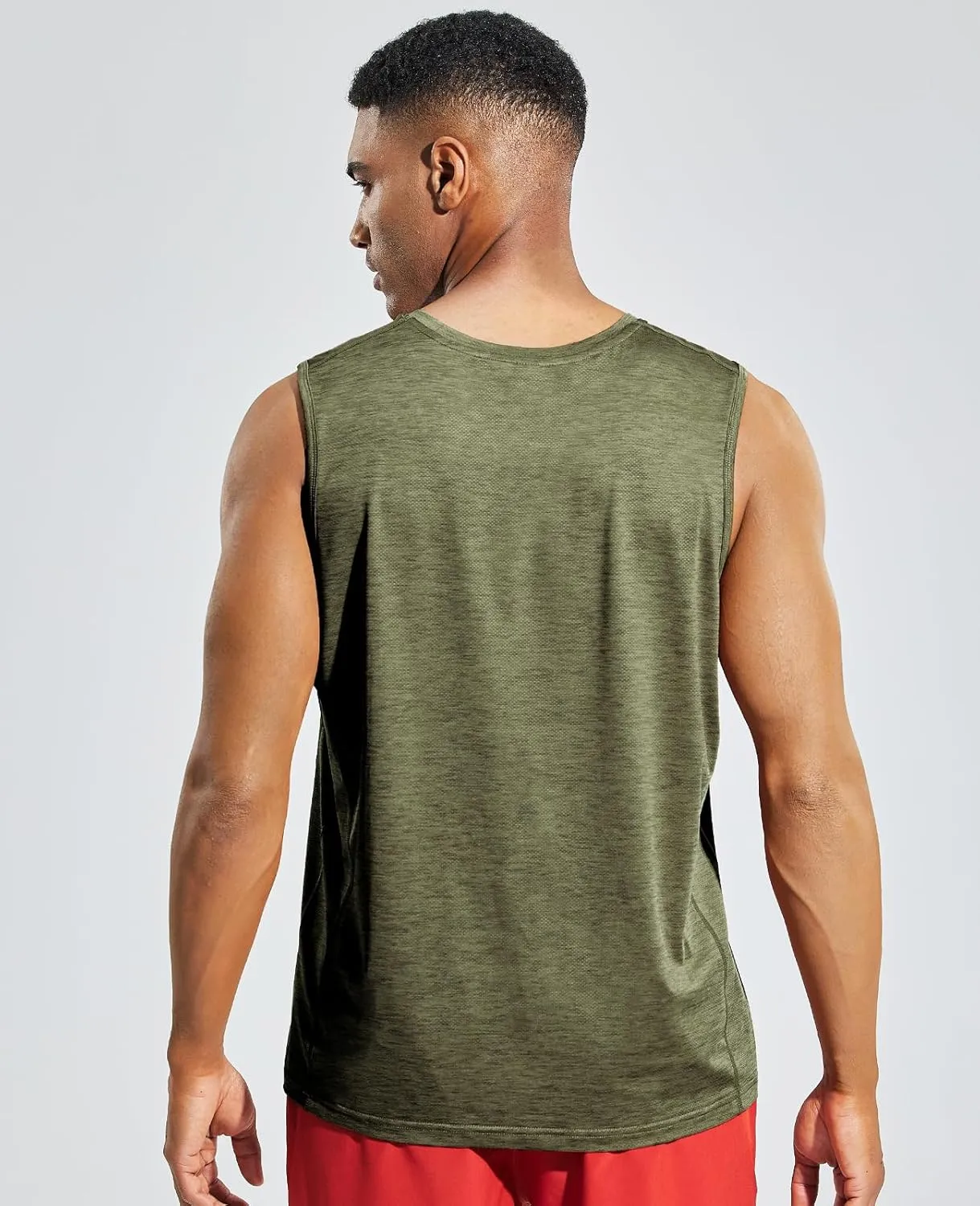 MIER Mens Sleeveless Tank Top Dry Fit Workout Muscle Tee Shirt for Running Athletic Gym Sports Training, Moisture Wicking