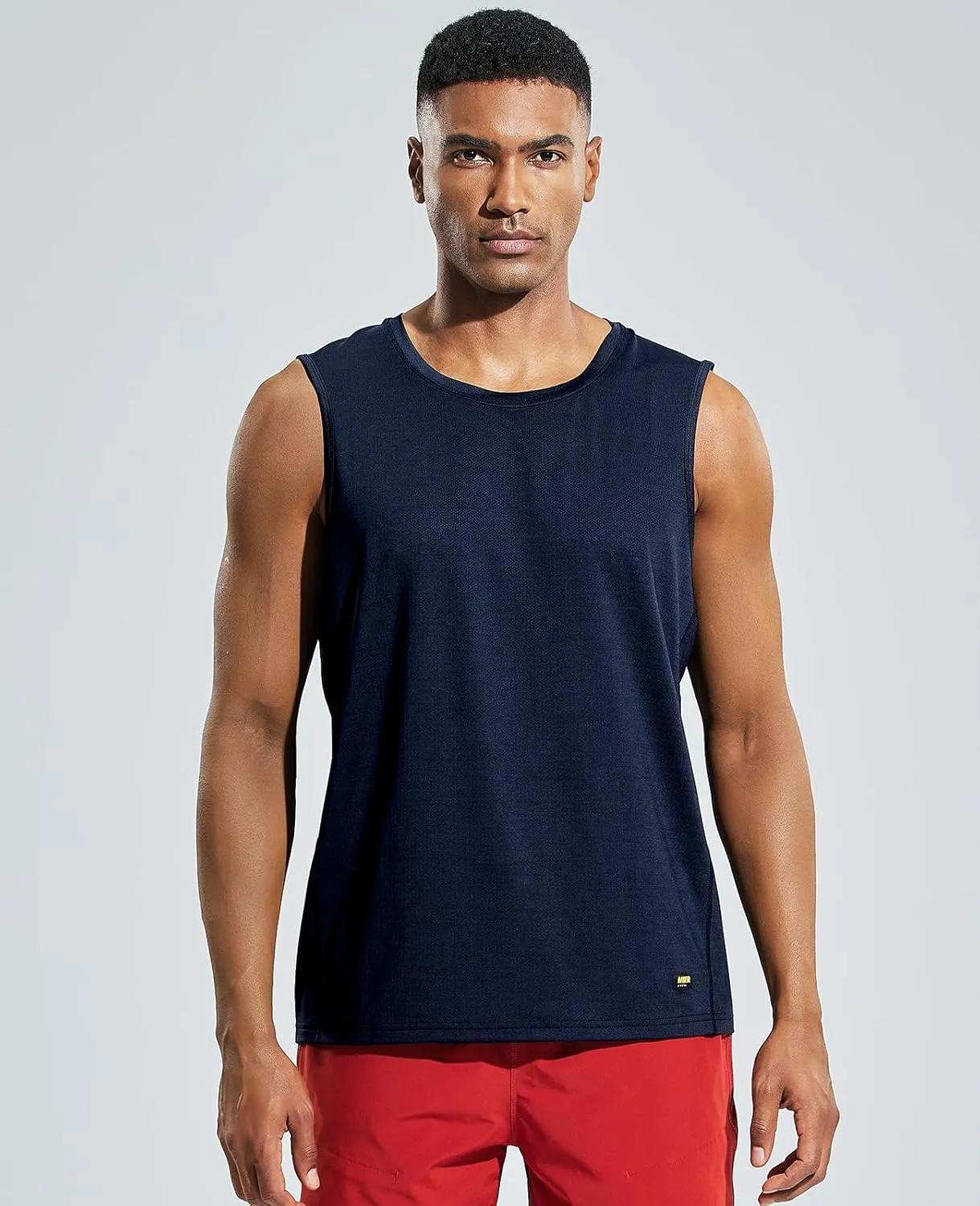MIER Mens Sleeveless Tank Top Dry Fit Workout Muscle Tee Shirt for Running Athletic Gym Sports Training, Moisture Wicking