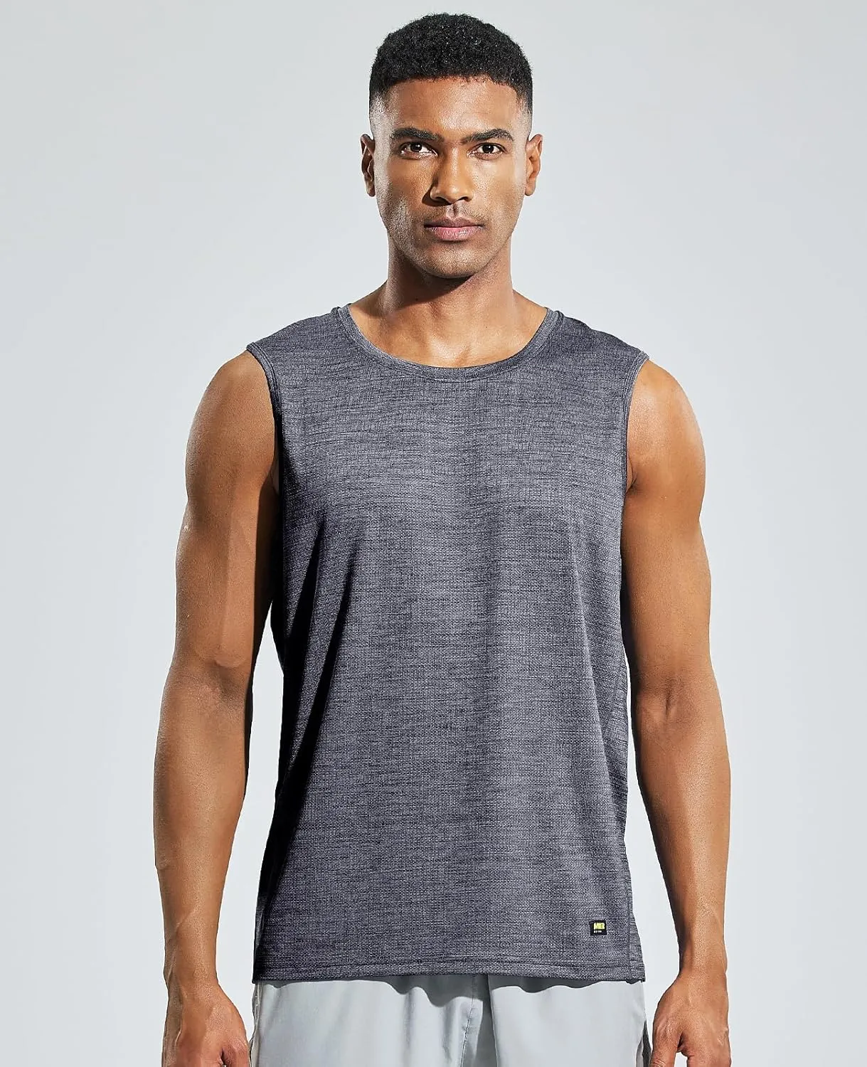 MIER Mens Sleeveless Tank Top Dry Fit Workout Muscle Tee Shirt for Running Athletic Gym Sports Training, Moisture Wicking