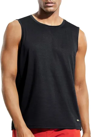 MIER Mens Sleeveless Tank Top Dry Fit Workout Muscle Tee Shirt for Running Athletic Gym Sports Training, Moisture Wicking