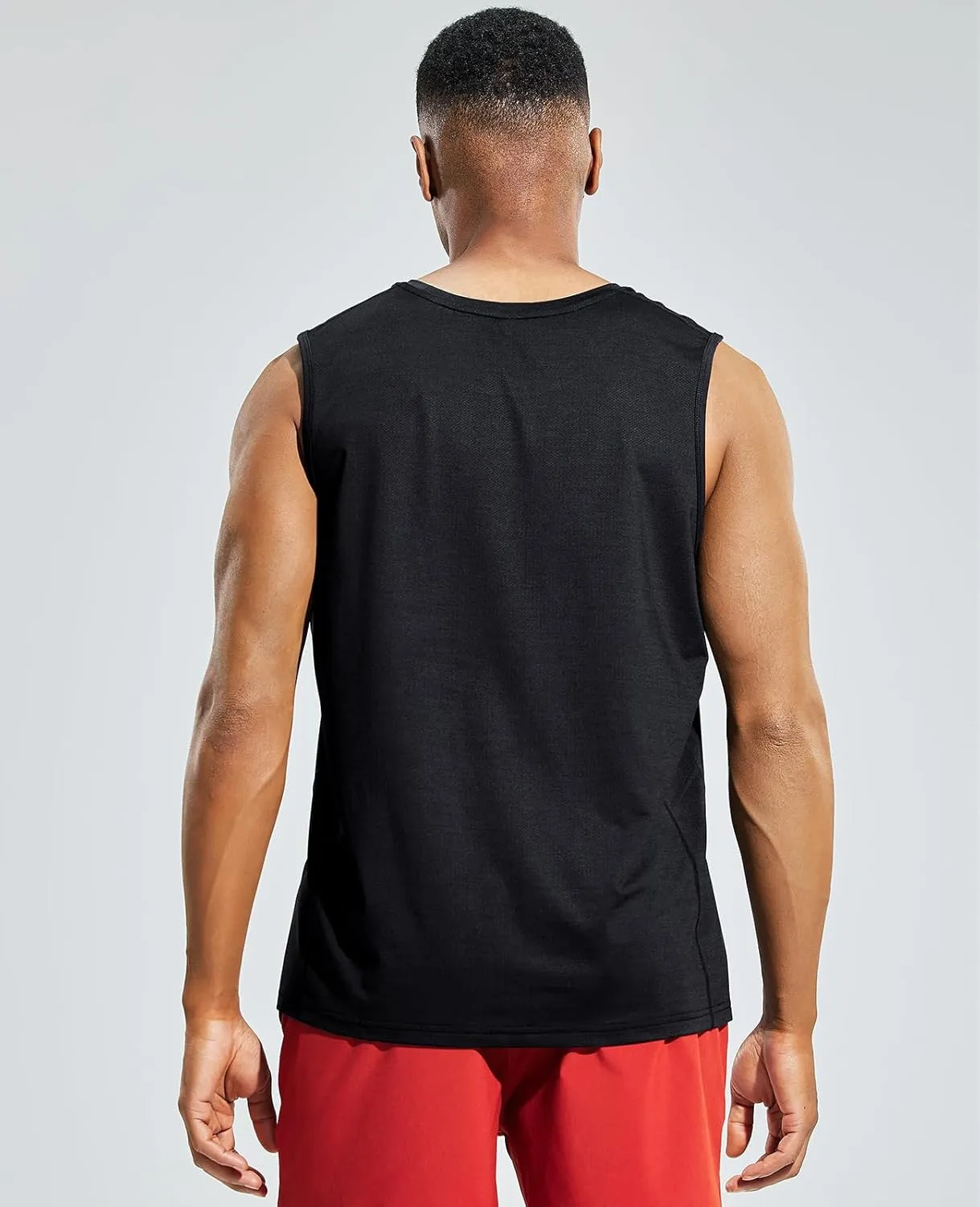 MIER Mens Sleeveless Tank Top Dry Fit Workout Muscle Tee Shirt for Running Athletic Gym Sports Training, Moisture Wicking