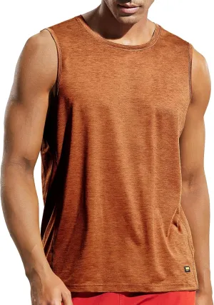 MIER Mens Sleeveless Tank Top Dry Fit Workout Muscle Tee Shirt for Running Athletic Gym Sports Training, Moisture Wicking