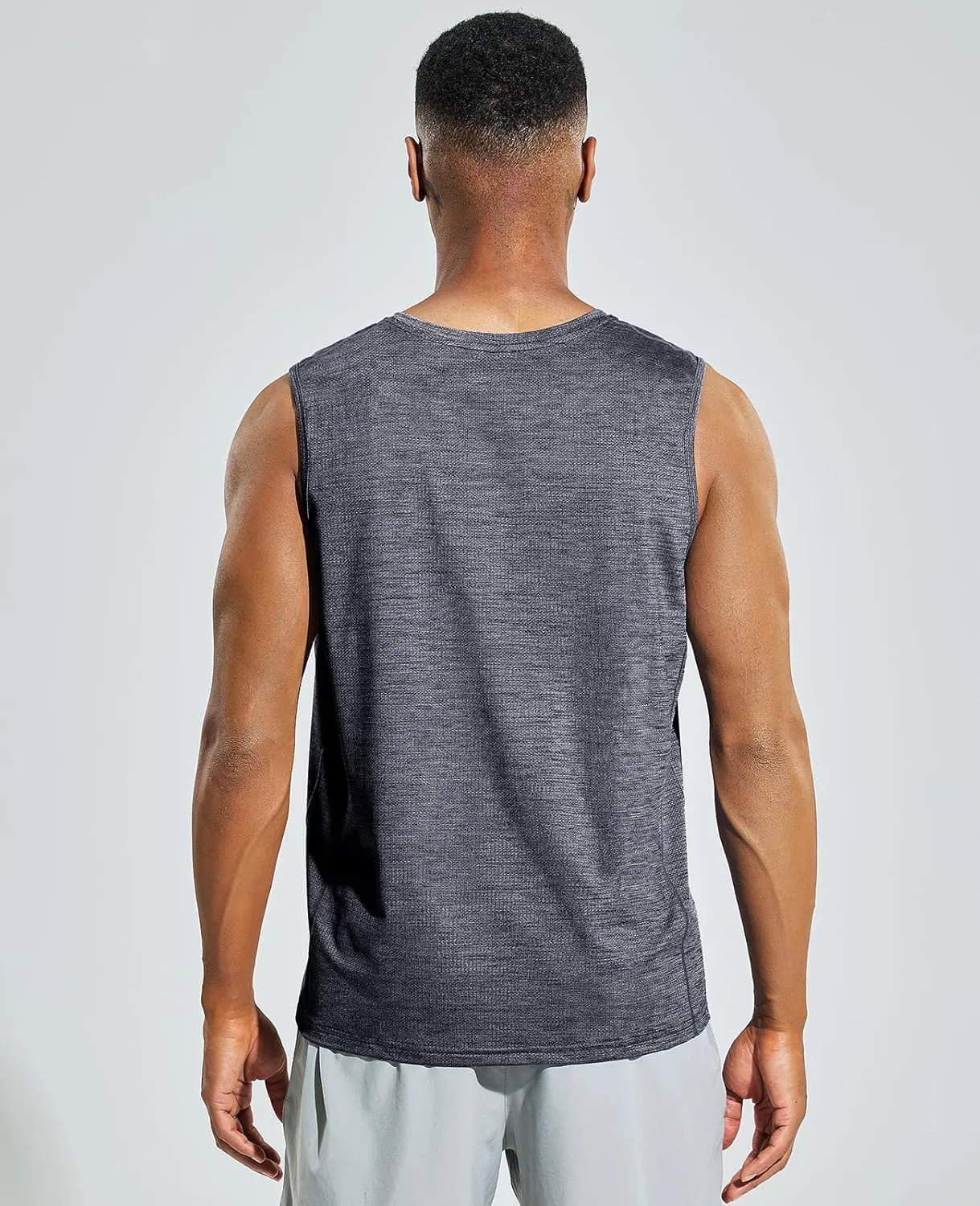 MIER Mens Sleeveless Tank Top Dry Fit Workout Muscle Tee Shirt for Running Athletic Gym Sports Training, Moisture Wicking