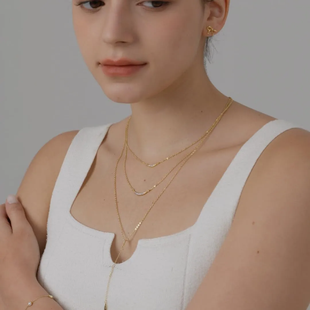 MINDDHA 14K Gold Plated Layering Necklaces | Minimalist Pendant Design | Stylish Y Pendant Necklace for Women | 15"/18"   3 inches Extender