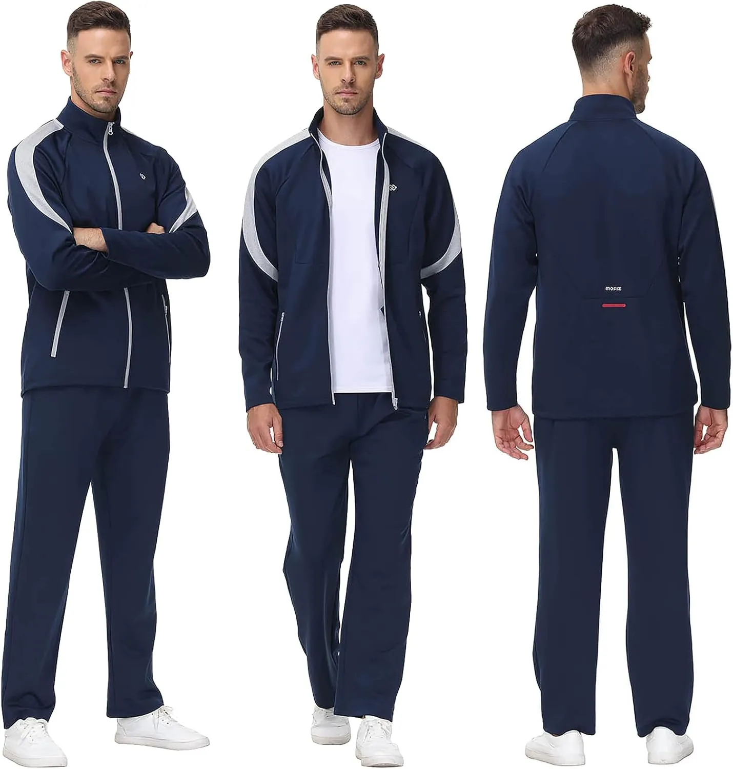 MoFiz Men's Tracksuits Sweatsuits for Men Athletic Set 2 Piece Track Suits Jogging Casual Warm Up Full Zip Running Sports