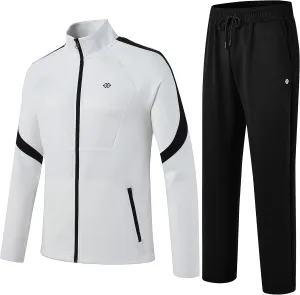 MoFiz Men's Tracksuits Sweatsuits for Men Athletic Set 2 Piece Track Suits Jogging Casual Warm Up Full Zip Running Sports